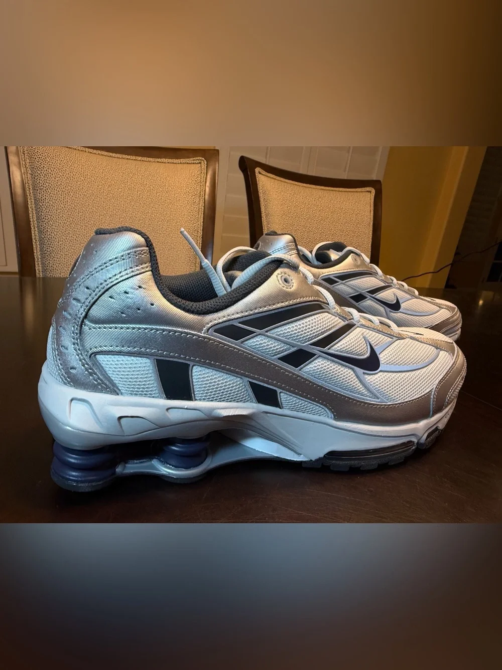 New Nike Shox Silver White Sneaker Shoes Size US 12